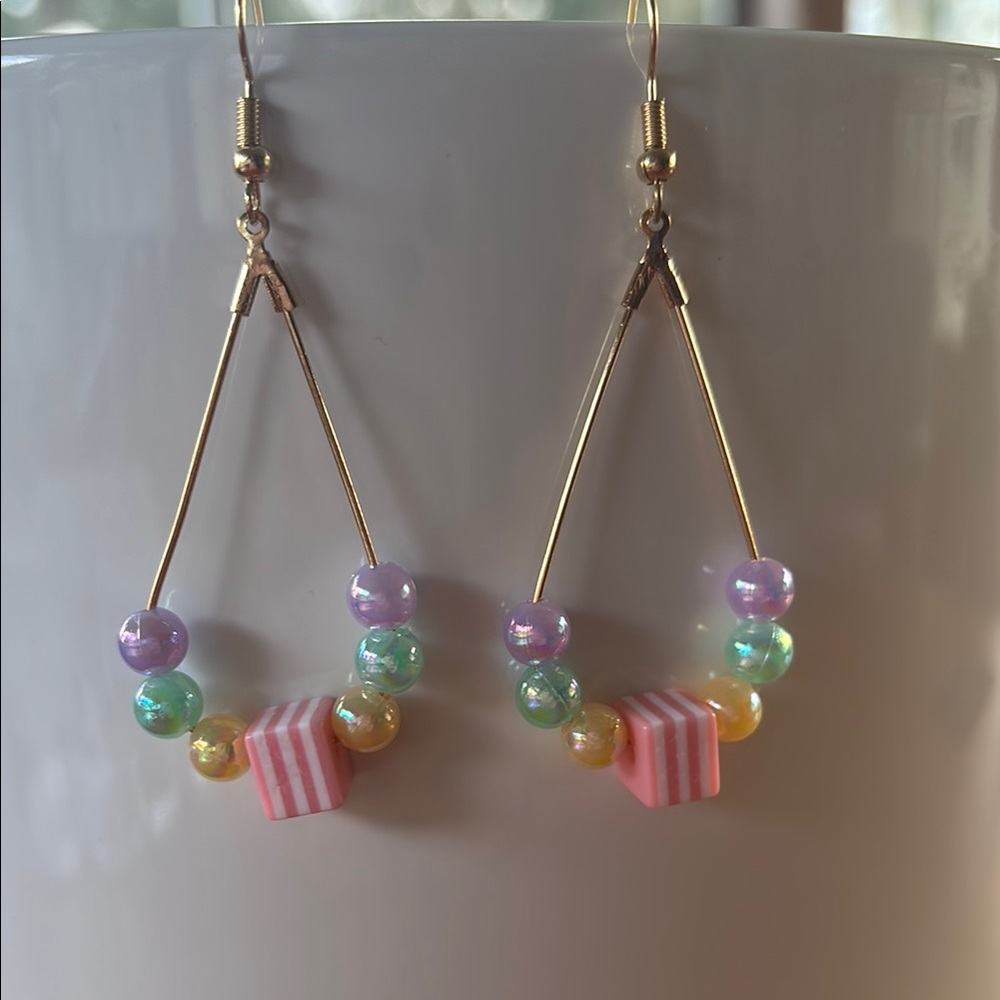 Colorful Beaded Dangle Earrings